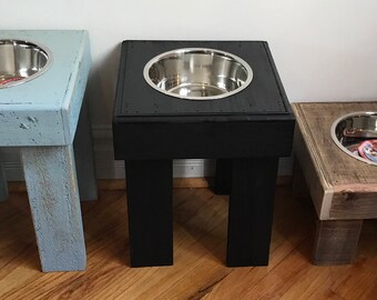 single dog bowl stand feeding reclaimed dog bowl stand rustic pet feeders feeder single custom sizes single etsy single dog bowl stand feeding reclaimed dog bowl stand rustic pet feeders feeder single custom sizes single etsy