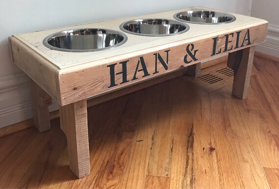 Reclaimed Pallet Dog Bowl Stand Rustic Beachy Style Pet Etsy
