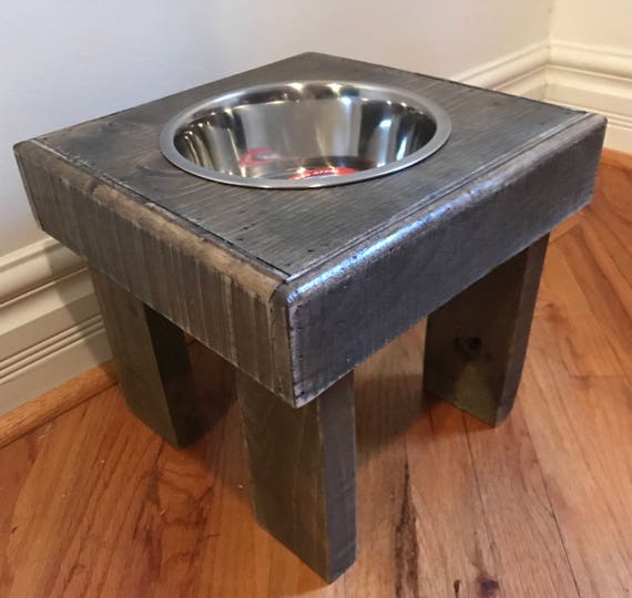 Reclaimed Dog Bowl Stand Rustic Pet Feeders Dog Bowl Feeder Etsy