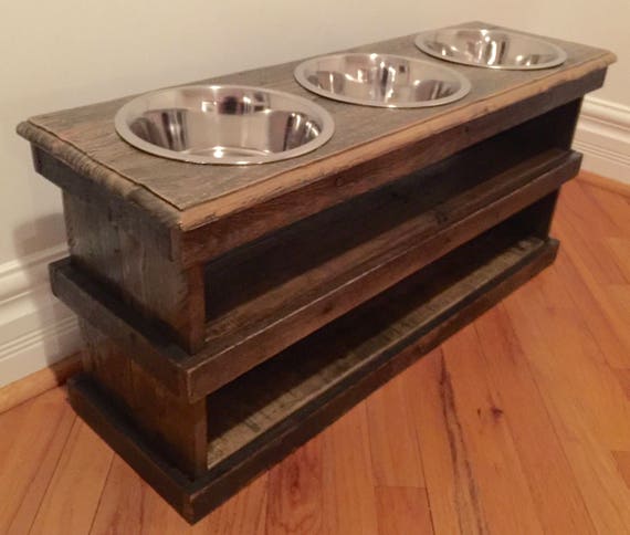 Raised Pallet Dog Bowl Feeding Station Storage Unit With 32 Etsy