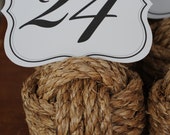 Rope Knots - Nautical Decor - Outdoor Wedding Reception - Nautical Wedding - Table Number Holder Knots - (14 Knots)