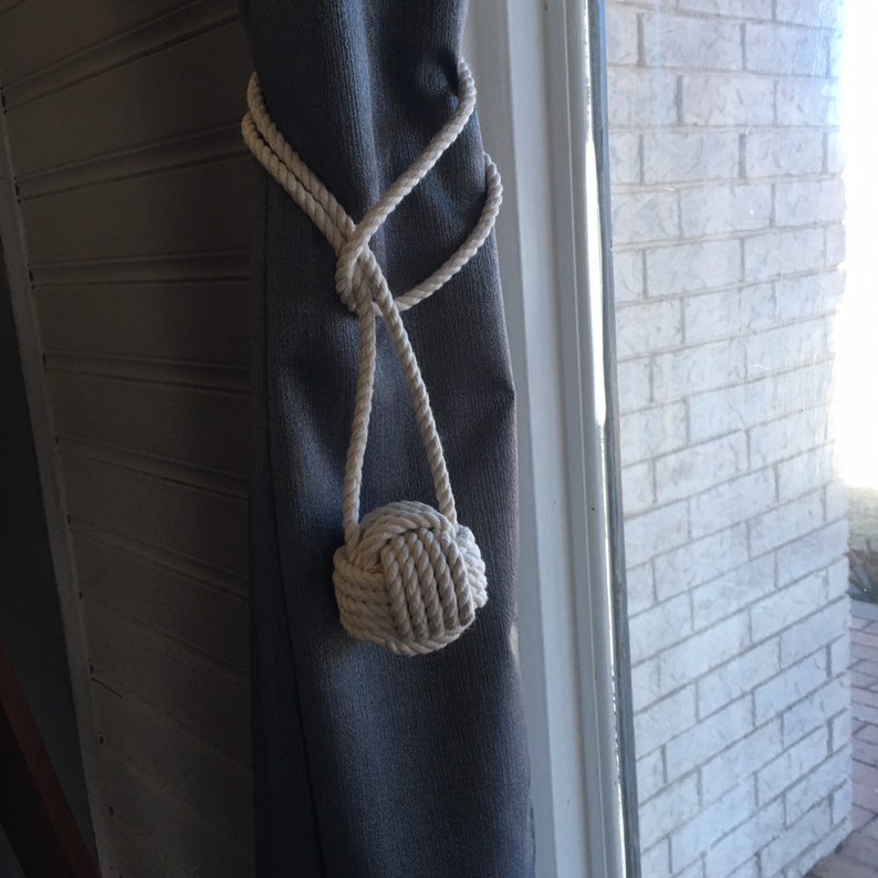 Cotton Curtain Tie Backs Nautical Decor Nautical Etsy