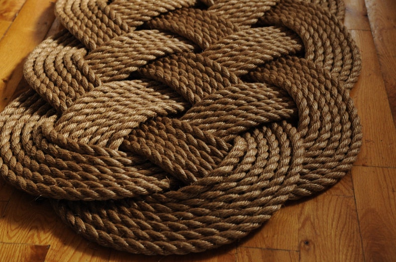 Nautical Rope Rug Large Diameter Rope Manila Front Door | Etsy