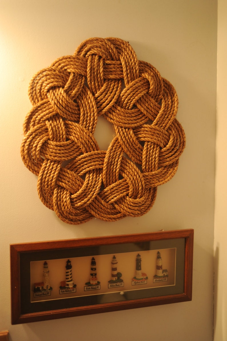 Rope Wreath Kringle Knot Nautical Decor Small Rope Rug Etsy