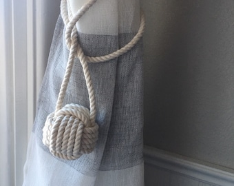 Curtain Tie Back - 1 pair - Nautical Decor - Nautical Gift - Nautical Wedding Gift - (this is for 2 knots) - Tying The Knot