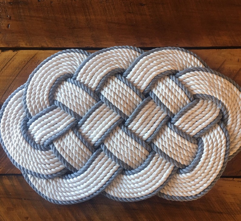 Nautical Rope Rug Cotton Bath Mat Tying The Knot Rope Etsy