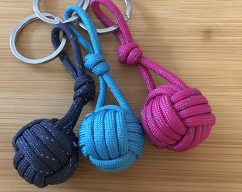 Nautical Keychain - Monkey Fist Key Chain - Keychain - Reflective - 3 different colors to choose from (this is per keychain)