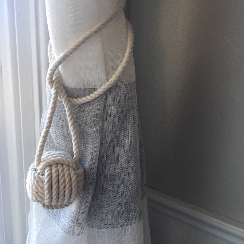 Cotton Curtain Tie Backs Nautical Decor Nautical Etsy