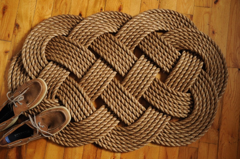 Nautical Rope Rug Large Diameter Rope Manila Front Door | Etsy