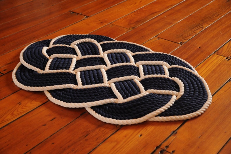 Nautical Bath Mat Rope Rug Nautical Gift Rope Knot Etsy