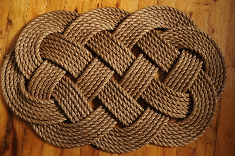 Nautical Rope Rug Large Diameter Rope Manila Front Door | Etsy