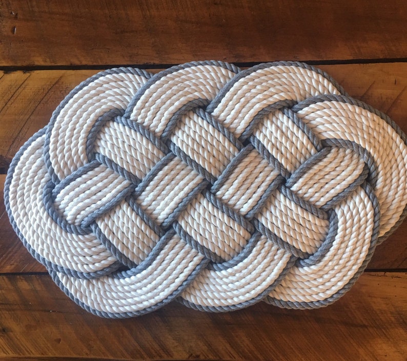 Nautical Rope Rug Cotton Bath Mat Tying The Knot Rope Etsy