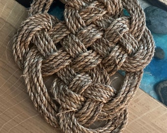 Nautical Rope Cross - Manila Rope Trivet - Small 12” Hotpad