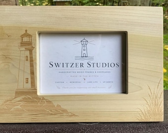 Picture Frame - Poplar Wood 5x7 Picture Frame – Nautical Lighthouse Sailing Gift - tying the knot wedding gift - wedding personalized gifts