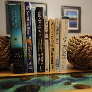 Nautical Bookends - Rope Bookends - Nautical Gift - Monkey Fist Knot Bookends - Bookends - (this is for a pair) Tying the knot Bild 7