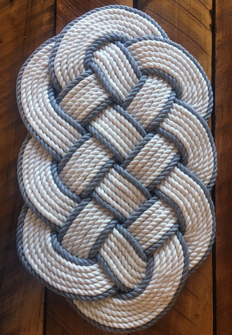 Nautical Rope Rug Cotton Bath Mat Tying The Knot Rope Etsy