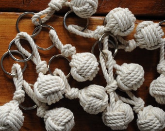 20 Nautical Key Chains - Key Fob - Rope Knots Tying The Knot Gifts - Nautical Gift - Keychain - Nautical Knots - Sailor Keychain - Key Fobs