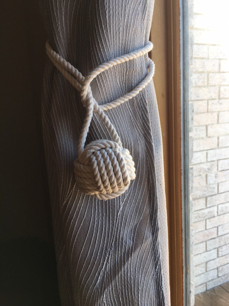 Cotton Curtain Tie Backs Nautical Decor Nautical Etsy