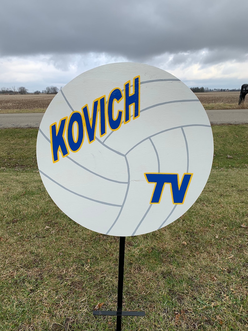 Volleyball yard sign. Personalized with name and number. Etsy
