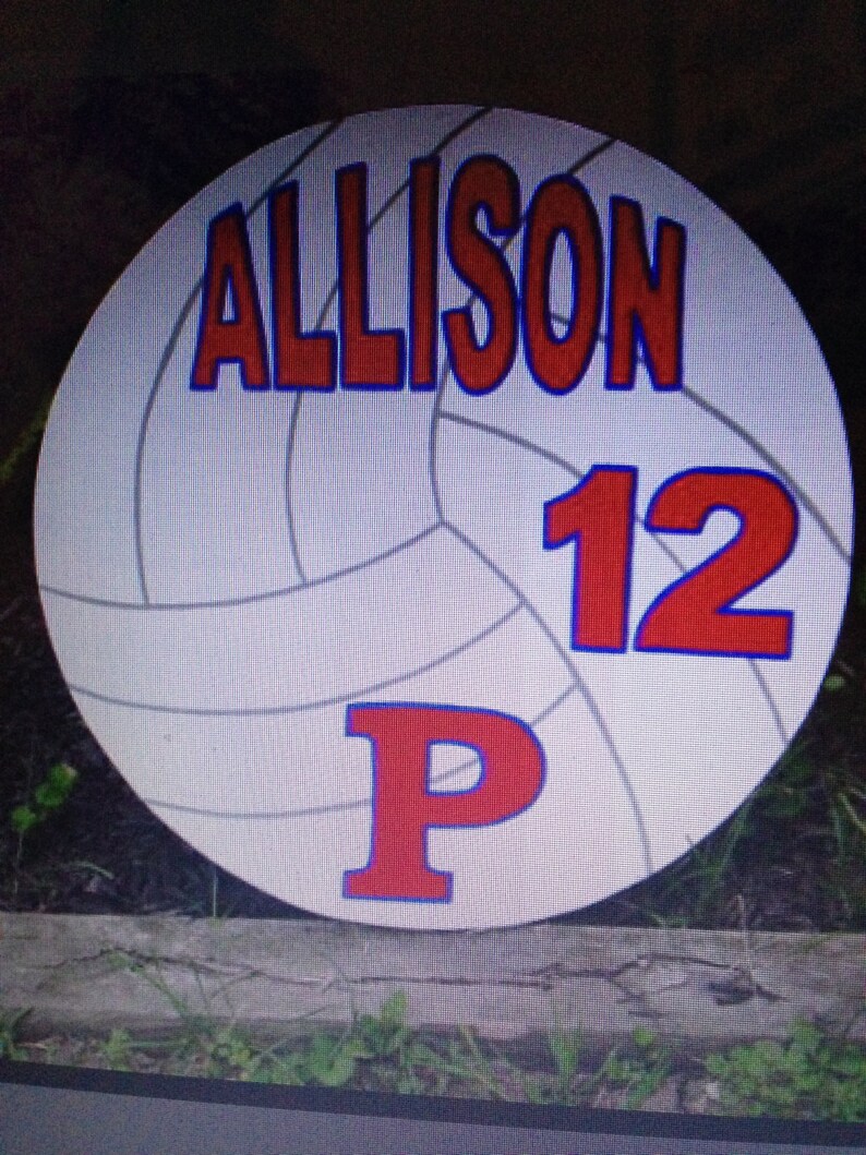 Volleyball yard sign. Personalized with name and number. Etsy