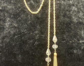 Vintage Gold Chain‎ Tassel Belt Necklace Convertible Statement Piece 36\