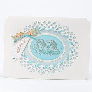 Welcome Sweet Baby Boy, Handmade Paper Baby Card, Baby Boy Welcome Card