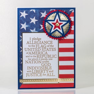 Belofte van trouw, Veterans Day Card, One Nation Under God, Handgemaakte Notitiekaart, Amerikaanse militairen