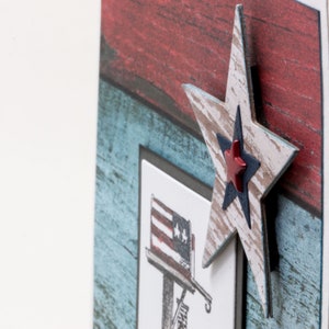 Patriotic Mailbox, Stars and Stripes, America the Beautiful, Sea to Shining Sea, Note Cards Handmade, Red, White, Blue, American Flag image 5