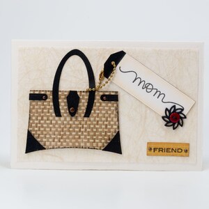 Mia mamma, amico mio, Handmade Paper saluto carta Collage Tote Bag di carta, felice festa della mamma