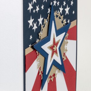 Stars and Stripes, Handmade Note Card, God Bless America, United States image 3