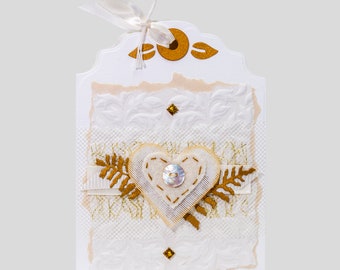 Vintage hearts and Lace, Handmade Card