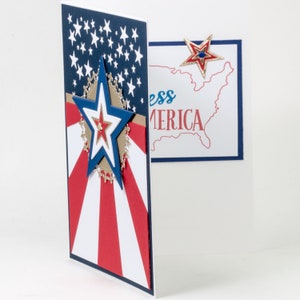 Stars and Stripes, Handmade Note Card, God Bless America, United States image 6