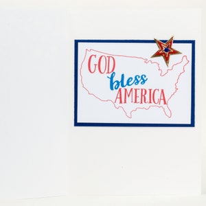 Stars and Stripes, Handmade Note Card, God Bless America, United States image 7