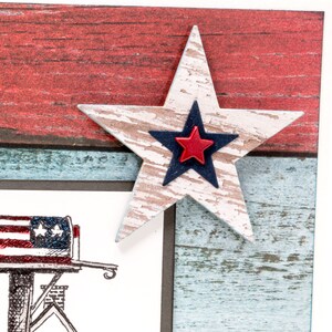 Patriotic Mailbox, Stars and Stripes, America the Beautiful, Sea to Shining Sea, Note Cards Handmade, Red, White, Blue, American Flag image 2