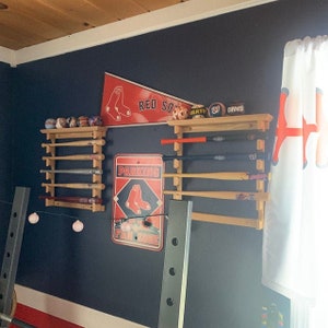 Made in the USA Horizontal Mini Bat Rack With Baseball Shelf - Etsy