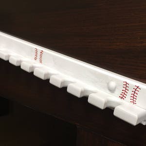 10 mini souvenir baseball bat vertical bat rack white finish with hand painted baseball stitching
