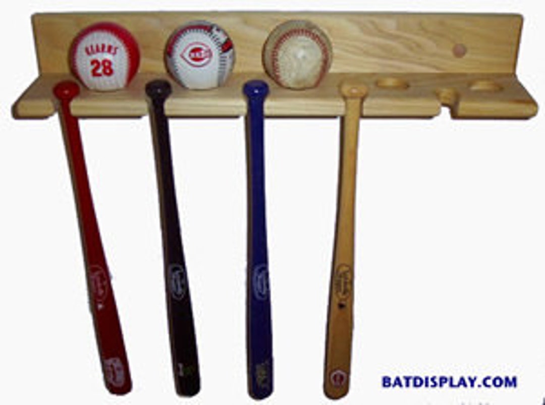 Vertical Mini Souvenir Bat and Baseball Holder Display Rack Etsy