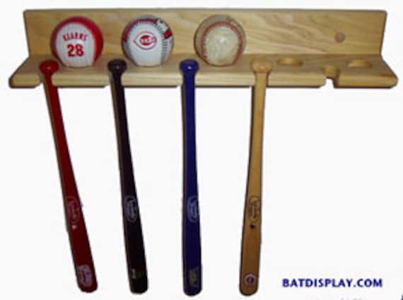 Vertical Mini Souvenir Bat and Baseball Holder Display Rack