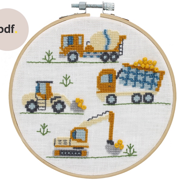 Erik - Cross Stitch Pattern - Instant Download PDF - Nursery Kids Room Cute Modern DIY Gift