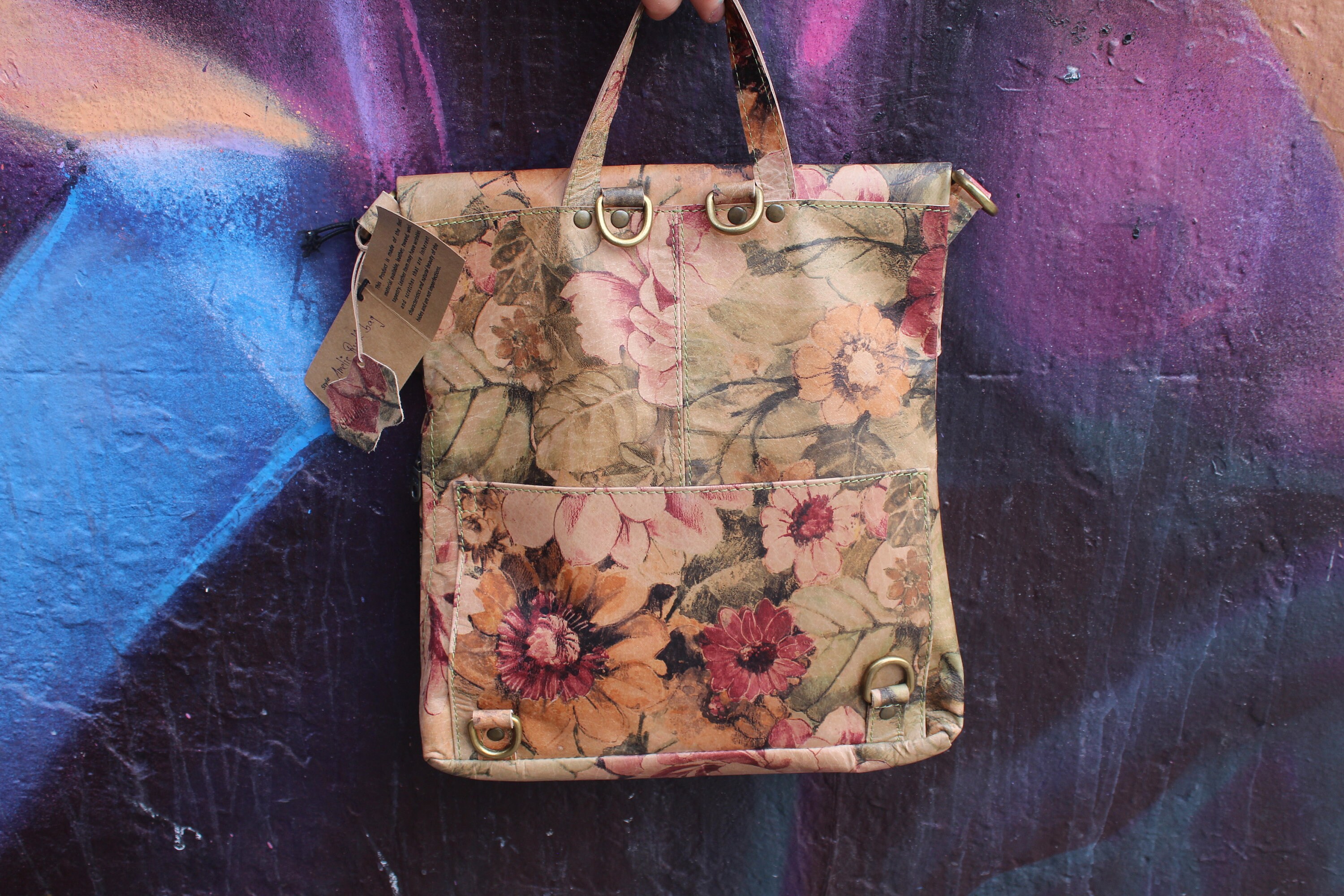 Luxury Floral Leather Convertible Backpack Crossbody Bag Boho Shoulder Purse Sakroots Backpack Convertible Bags & Handbags for Women for  main image 2