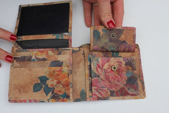 Clip Frame Small Wallet Trifold Floral Wallet for Notes 