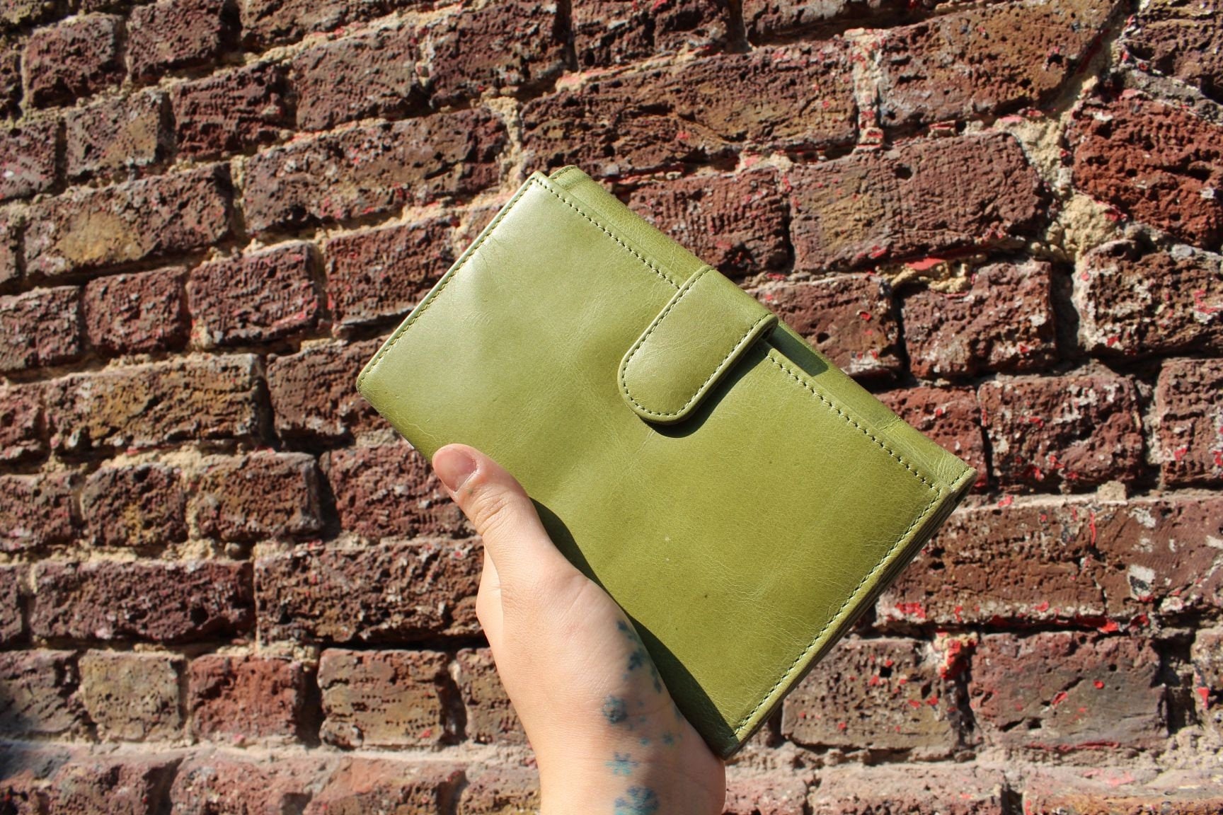 Travel Wallet - Nappa Leather - Midnight Monstera - Azure Blue