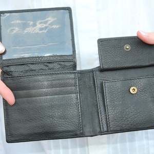Alberta Classic Men Unisex wallet Black in Genuine Leather / Handmade Leather Soft Leather Purse