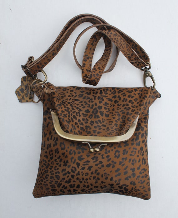 Clip Frame Purse Leopard Printed Leather Ball Clasp Flap Over Leather Purse Small Clip Cross Body Bag Fold Over Clasp Lock Handbag Bag Etsy Canada