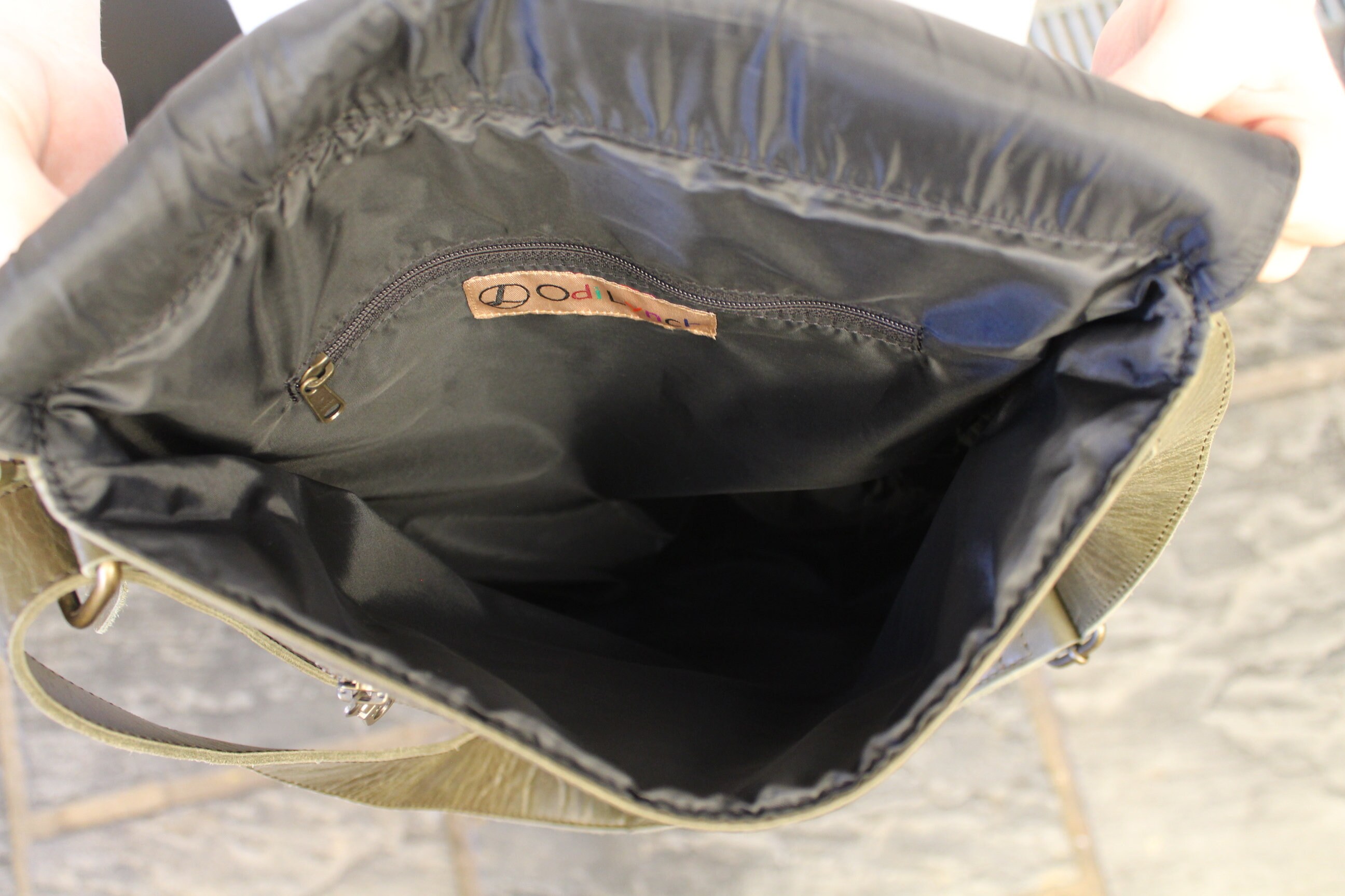 Large Olive Green Twister, Messenger Bag, Front Pocket Under Large Olive Green Twister, Messenger Bag, Front Pocket Under