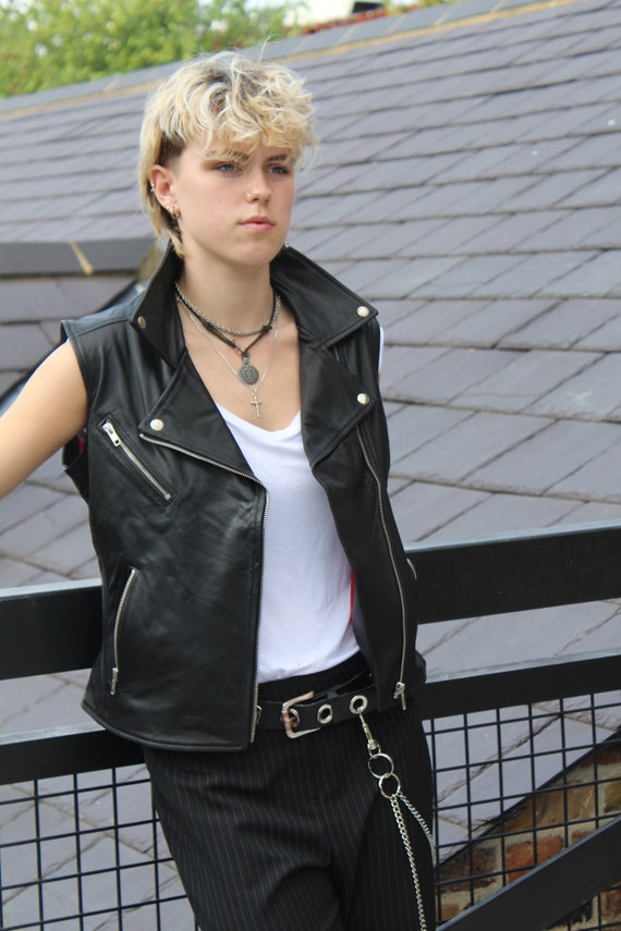 gilet biker cuir