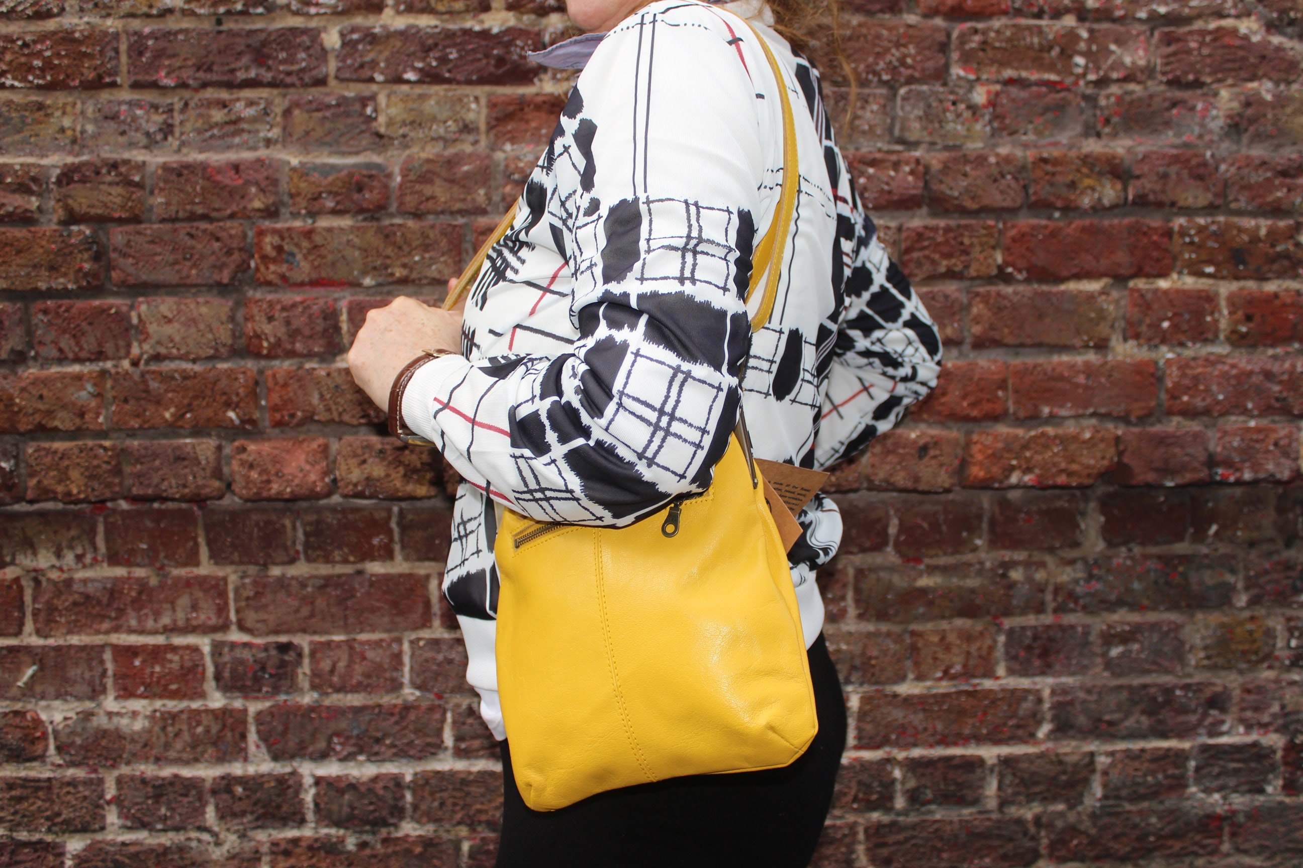 Yellow Leather Clip Frame Bag: Kiss Lock Small Purse - Etsy