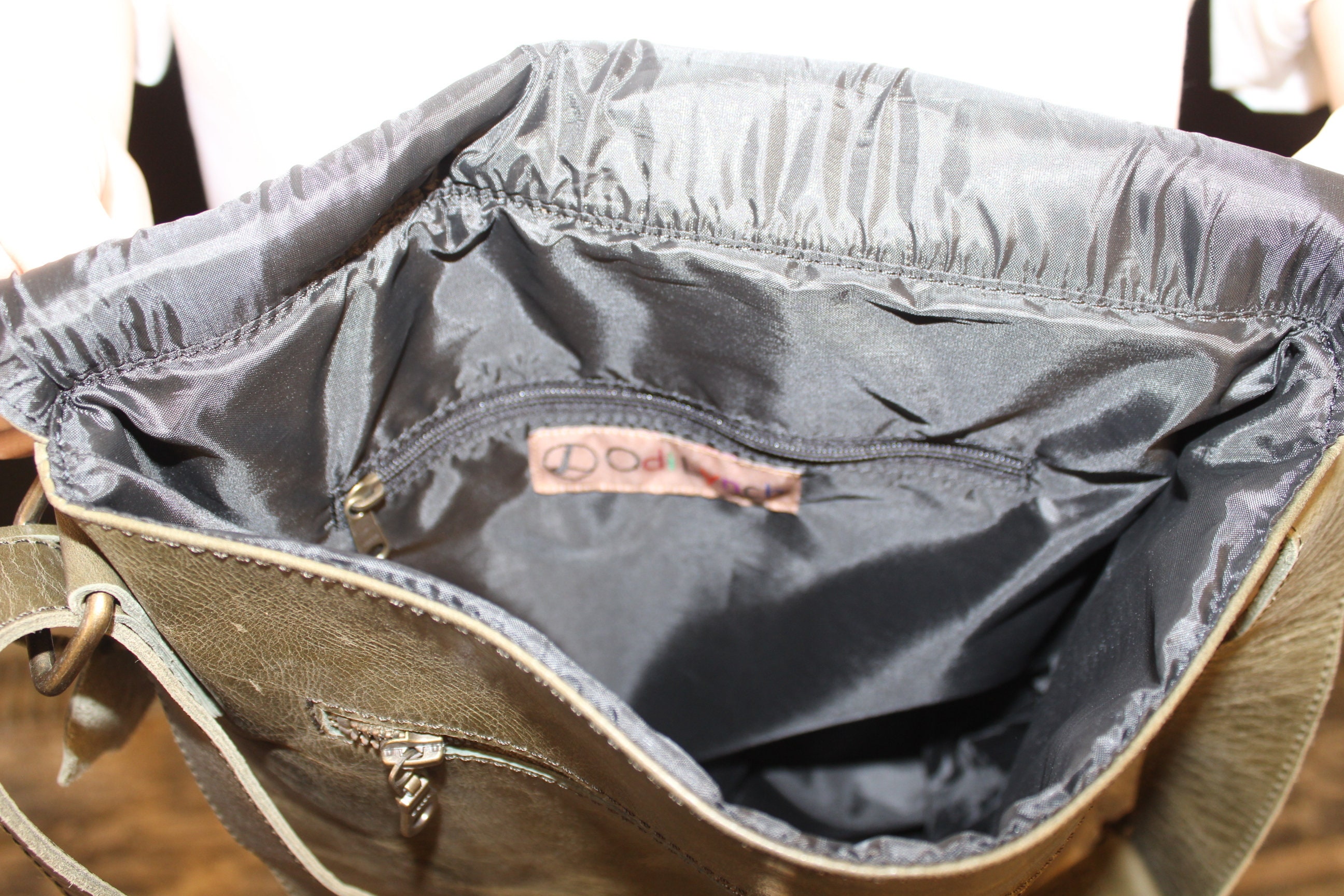Large Olive Green Twister, Messenger Bag, Front Pocket Under Large Olive Green Twister, Messenger Bag, Front Pocket Under