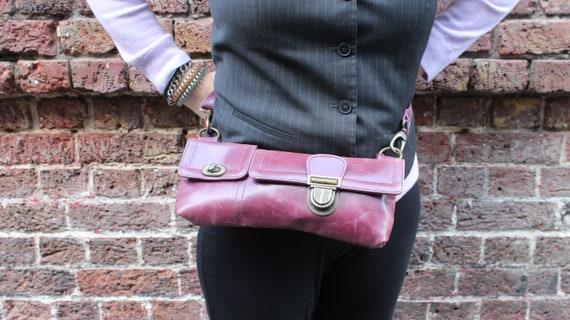 Purple Hip Bag Jilly Belt Bag Purple Leather Bum Bag Magenta Convertible Fanny Pack Bag Mini Bag Fanny Bag Multiway Bag to Hip Purse Etsy UK