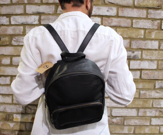 Backpack Brighton Black Waxy Leather 